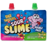 Face Twisters Sour Slime Strawberry and Green Apple Double Pack 40G