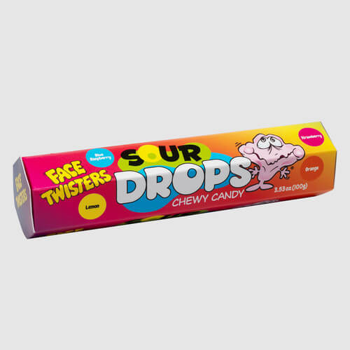 file Face Twisters Sour Drops Chewy Candy 100G - Image 1