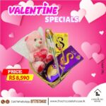 Valentine Special Heart Basket (Silk Heart Blush, Teddy Bear, Rose)