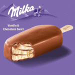 Milka Vanilla & Chocolate Swirl Ice Cream Stick 65G - Image 2