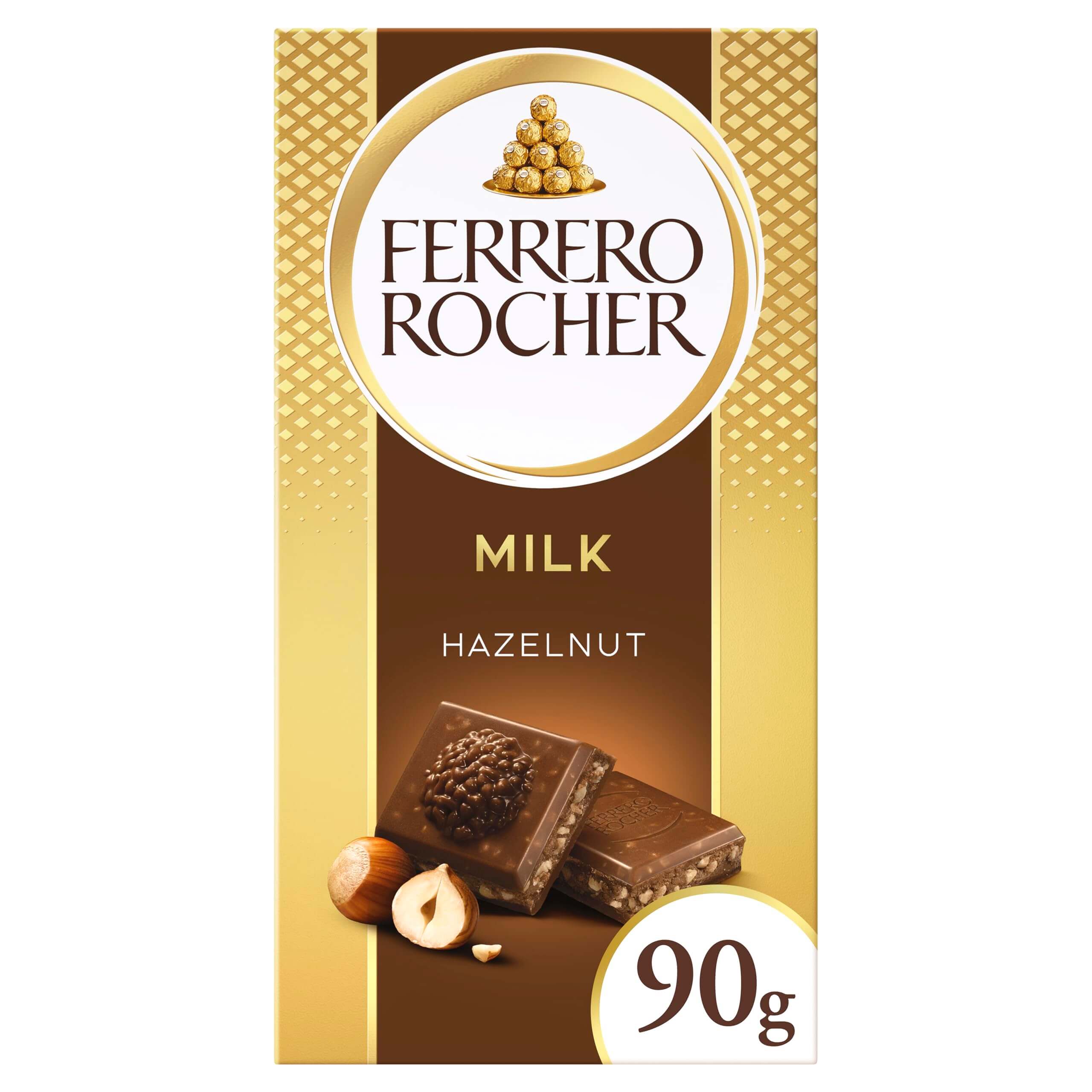 71kJpHZA4XL Ferrero Rocher Milk Hazelnut Chocolate Bar 90G - Image 1