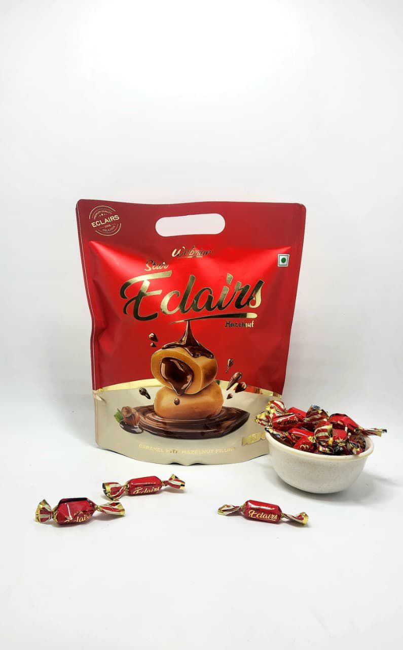 eclairs hazelnut Star Eclairs Hazelnut Chocolate Toffee 100pcs Pack 250G - Image 1