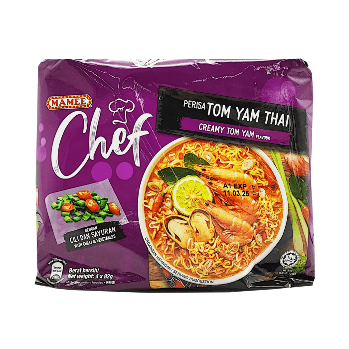 mamee_chef_creamy_tom_yam_flavour_4x82g_front Mamee Chef Creamy Tom Yam Flavour 82G - Image 1